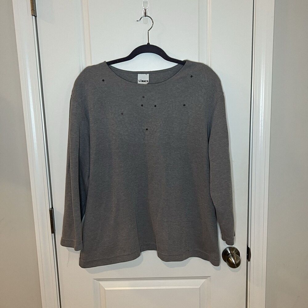 Vintage‎ Links Womens Blouse XL Ribbed $5
